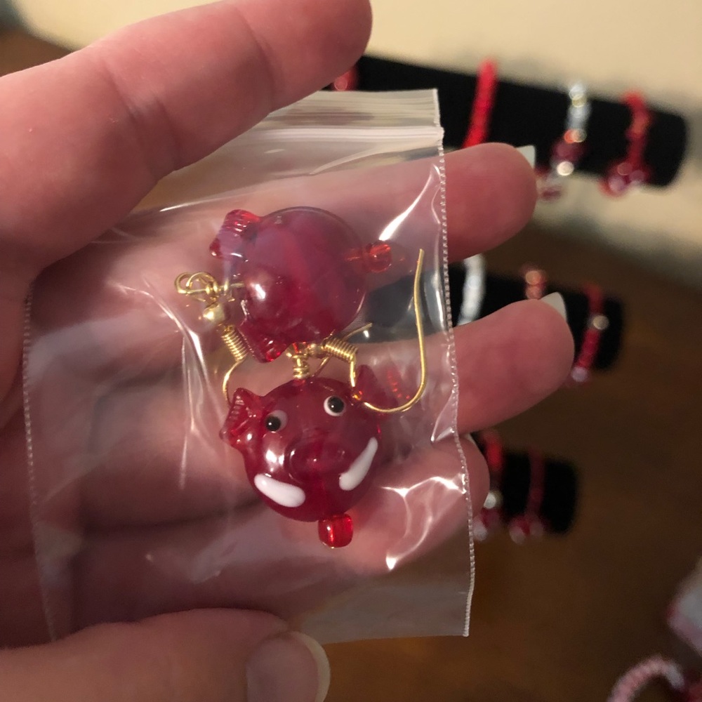 Arkansas Razorbacks Hog Head Earrings